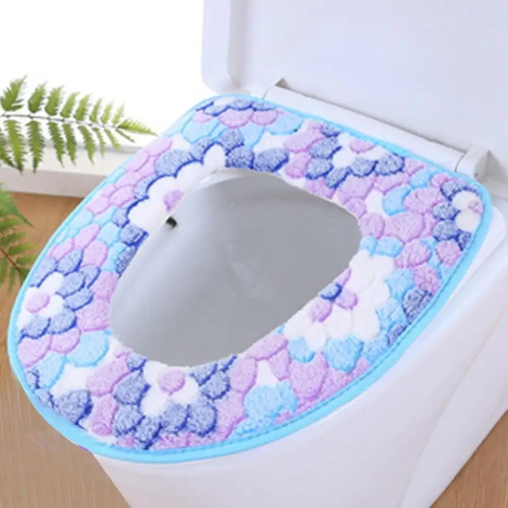 Мягкий коралловый Бархатный Чехол для унитаза теплый коврик красный фиолетовый