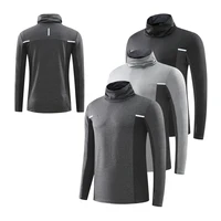 men gym pullover high collar fitness bodybuilding long sleeve sport jackets compression running sweatshirt