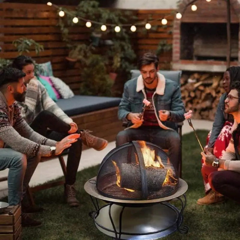 

Fire Pit Pad Grill Mat Deck Protector High Temperature Resistant Protective Fire Stove Mat for Lawn Patio Chimney Outdoor BBQ