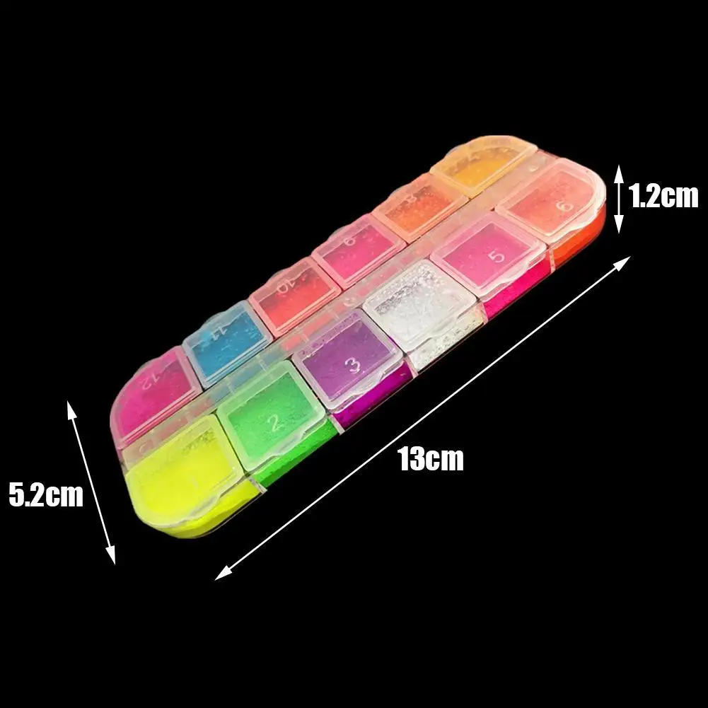 

12 Color Fluorescent Powder Nail Art Eye Makeup Glitter Sequins Sequin Material