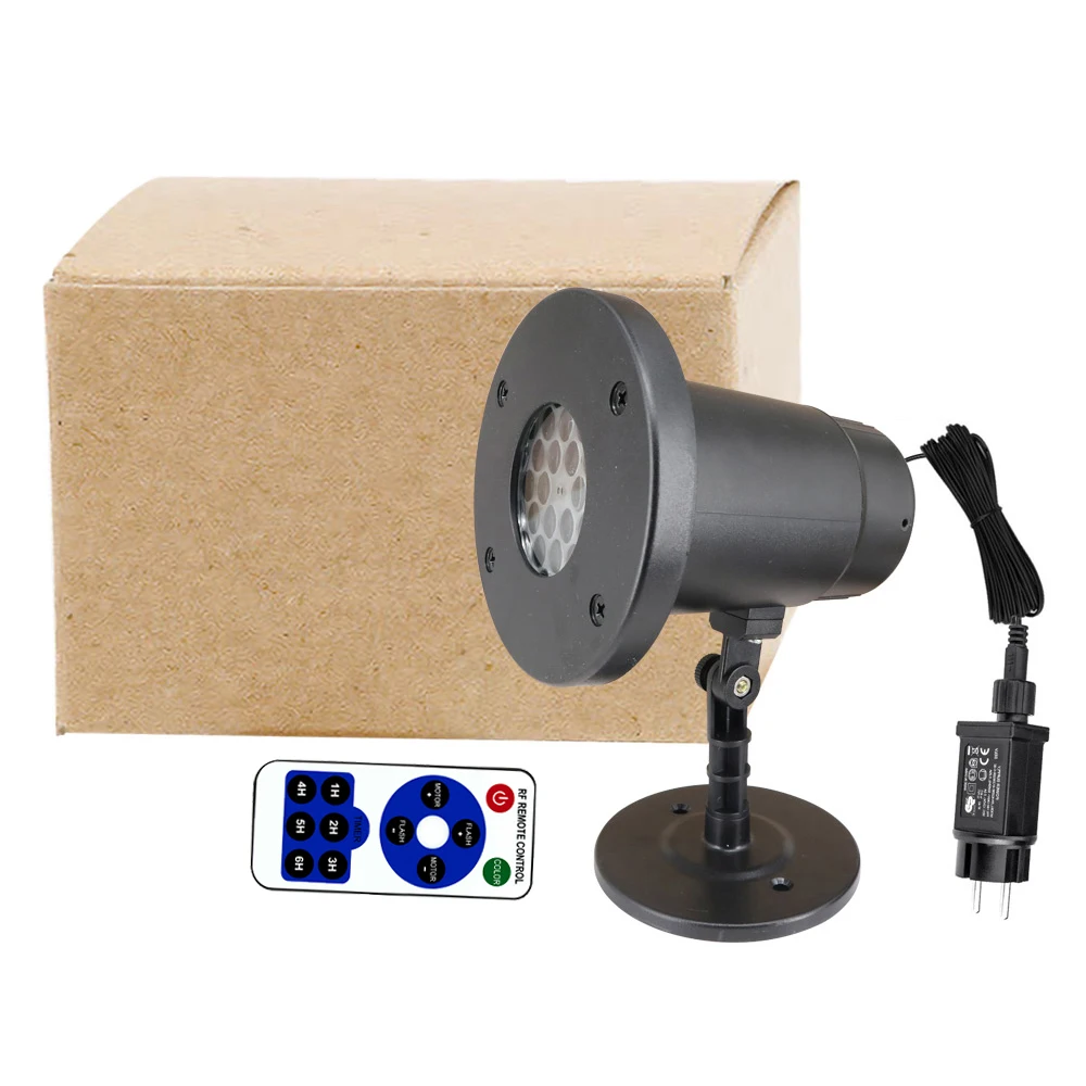 СВЕТОДИОДНЫЙ Красочный Вращающийся лазер сценическое освещение белая Снежинка