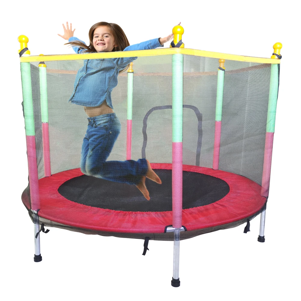 

55-дюймовый сетчатый батут, Детский защитный забор, прыгающая кровать, игрушка, фитнес-развлечение, прочный батут для детей старше 3 лет