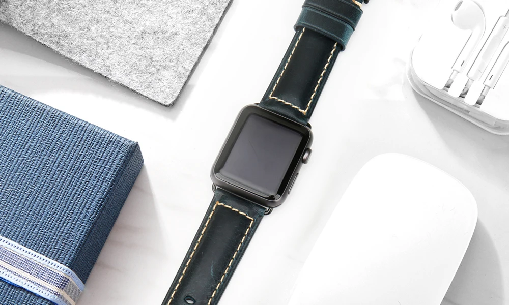 Кожаный браслет MAIKES для Apple Watch 42 мм, 38 мм, 44 мм, 40 мм, серия 4, 3, 2, ремешок для Apple Watch iWatch, ремешок для часов