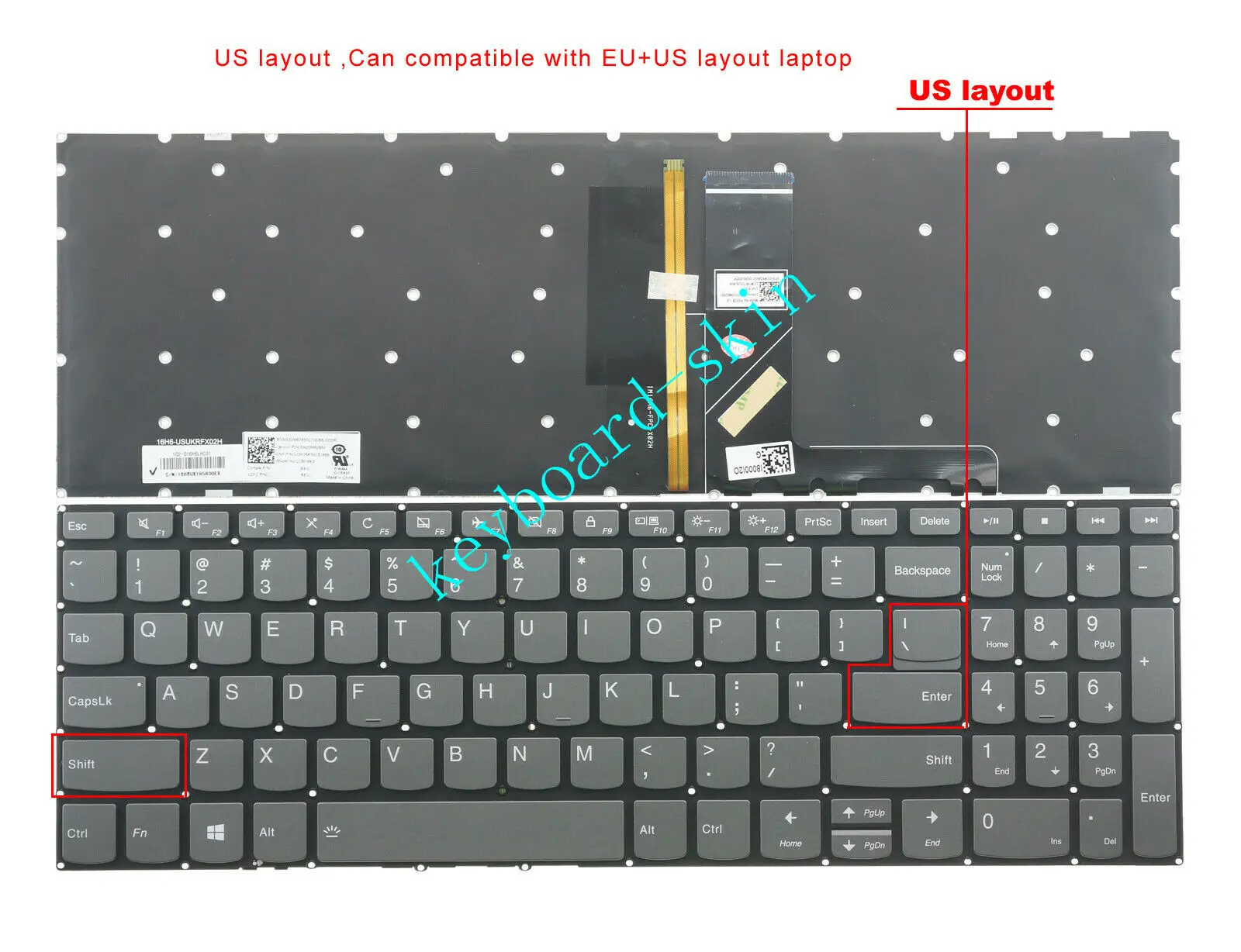 

Новая клавиатура US с подсветкой без рамки для ноутбука Lenovo Yoga