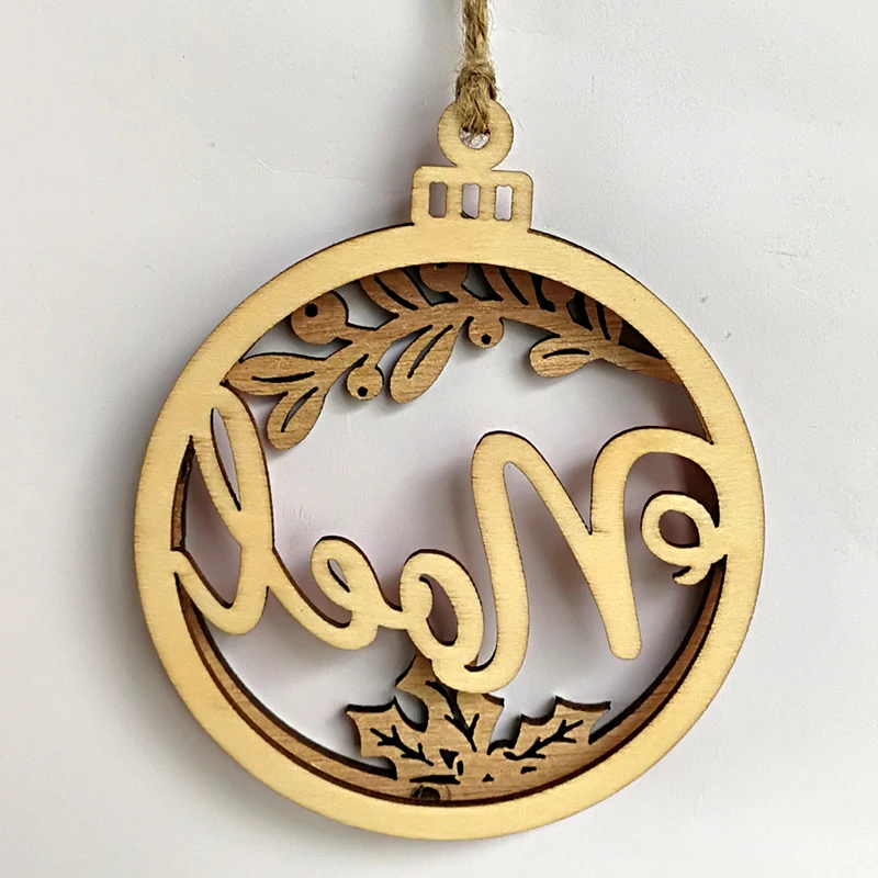 3 Pcs/Set Wooden Christmas 3D Small Pendants Letters Ornaments Xmas Tree DIY Crafts Party Home Bulb Decorations Children Gift | Дом и сад