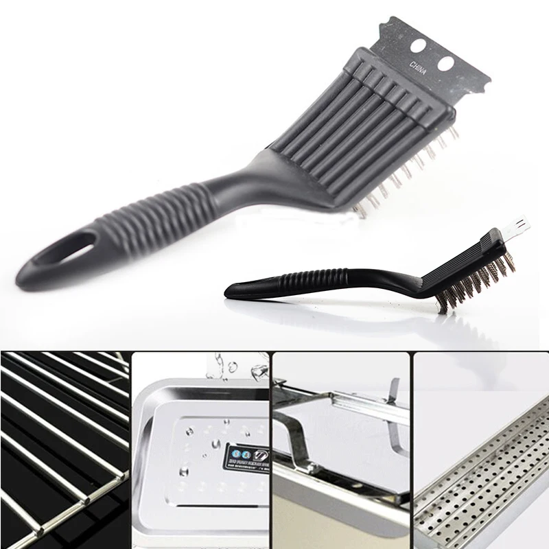 

1 PC BBQ Grill Brush Barbecue Wire Stainless Steel Cleaner Brush and Scraper Barbecue Accessories