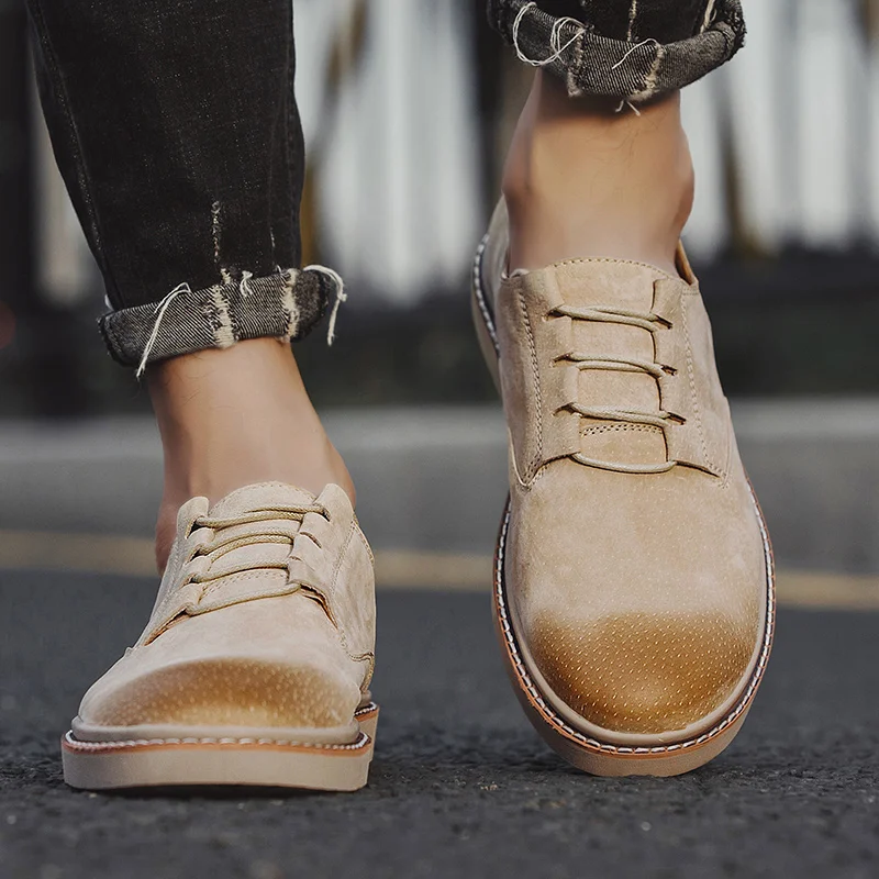 Мужские оксфорды обувь в британском стиле замшевые кожаные туфли броги Уличная