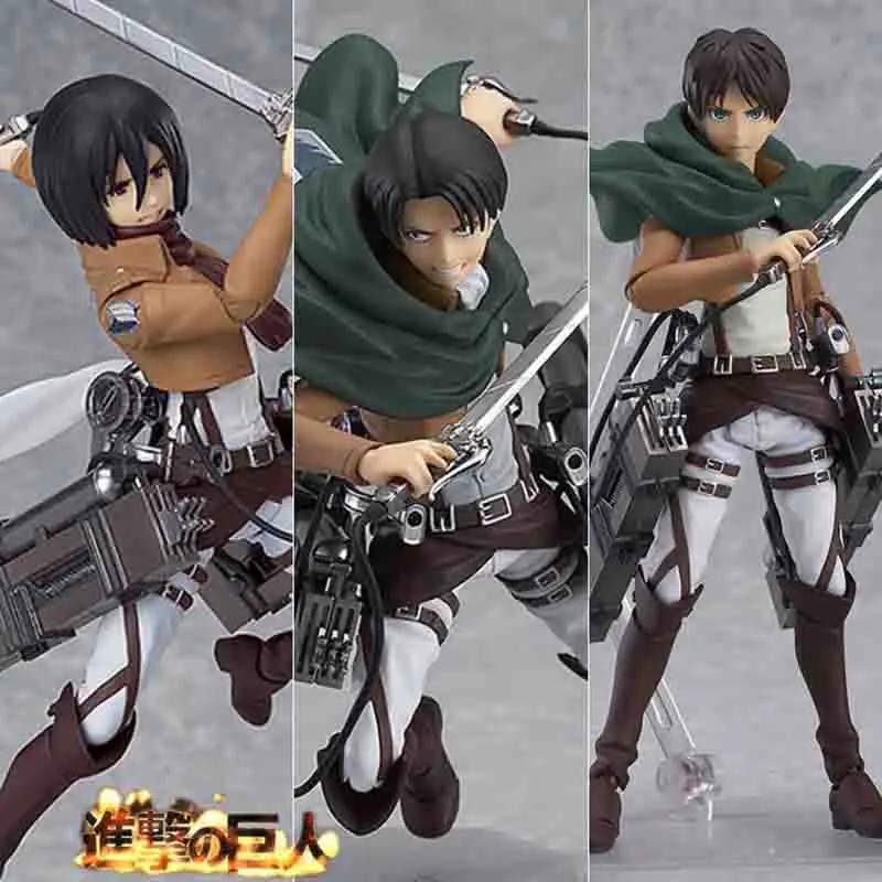 Аниме Атака Титанов Eren Mikasa Ackerman Levi/Rivaille Figma ПВХ фигурка модель игрушки|Игровые
