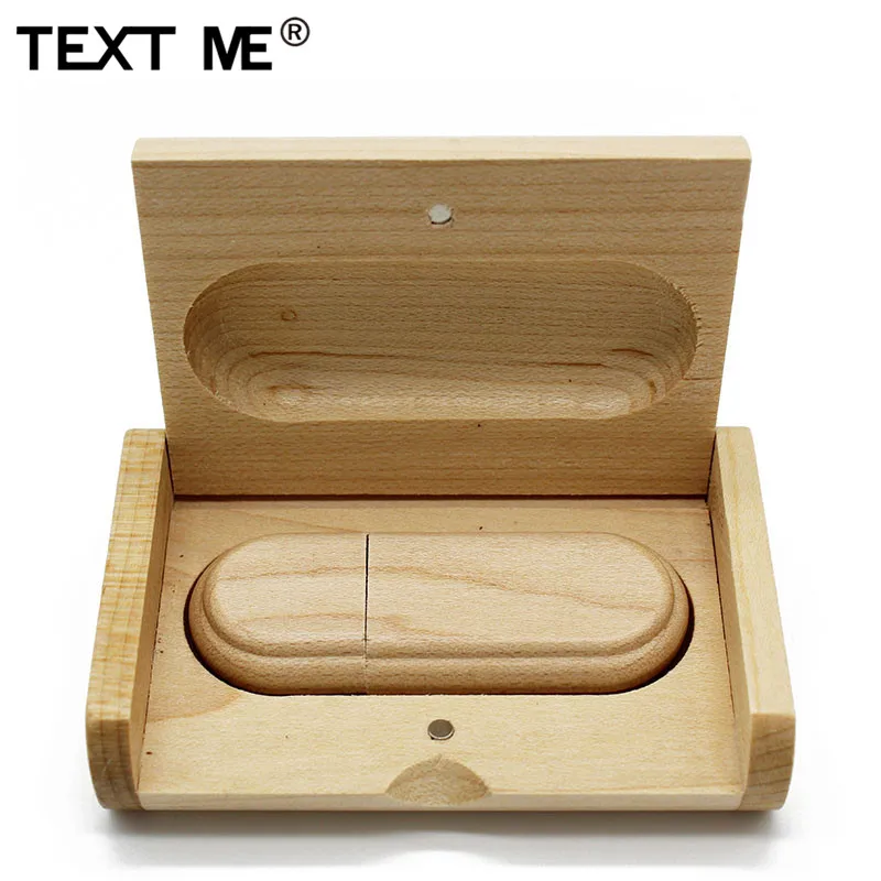 

TEXT ME Maple wood usb+box LOGO print usb flash drive pen drive 4GB 8GB 16GB 32GB usb2.0 pendrive gift 64GB usb2.0
