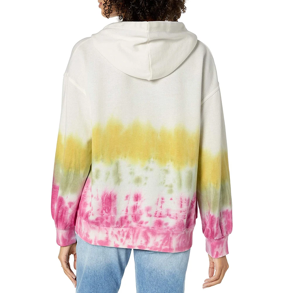 

Women's Printed Hoodie Drawstring Dyed Top Leisure Fashion Pocket Floral Pullover Hoodie Sweatershirt