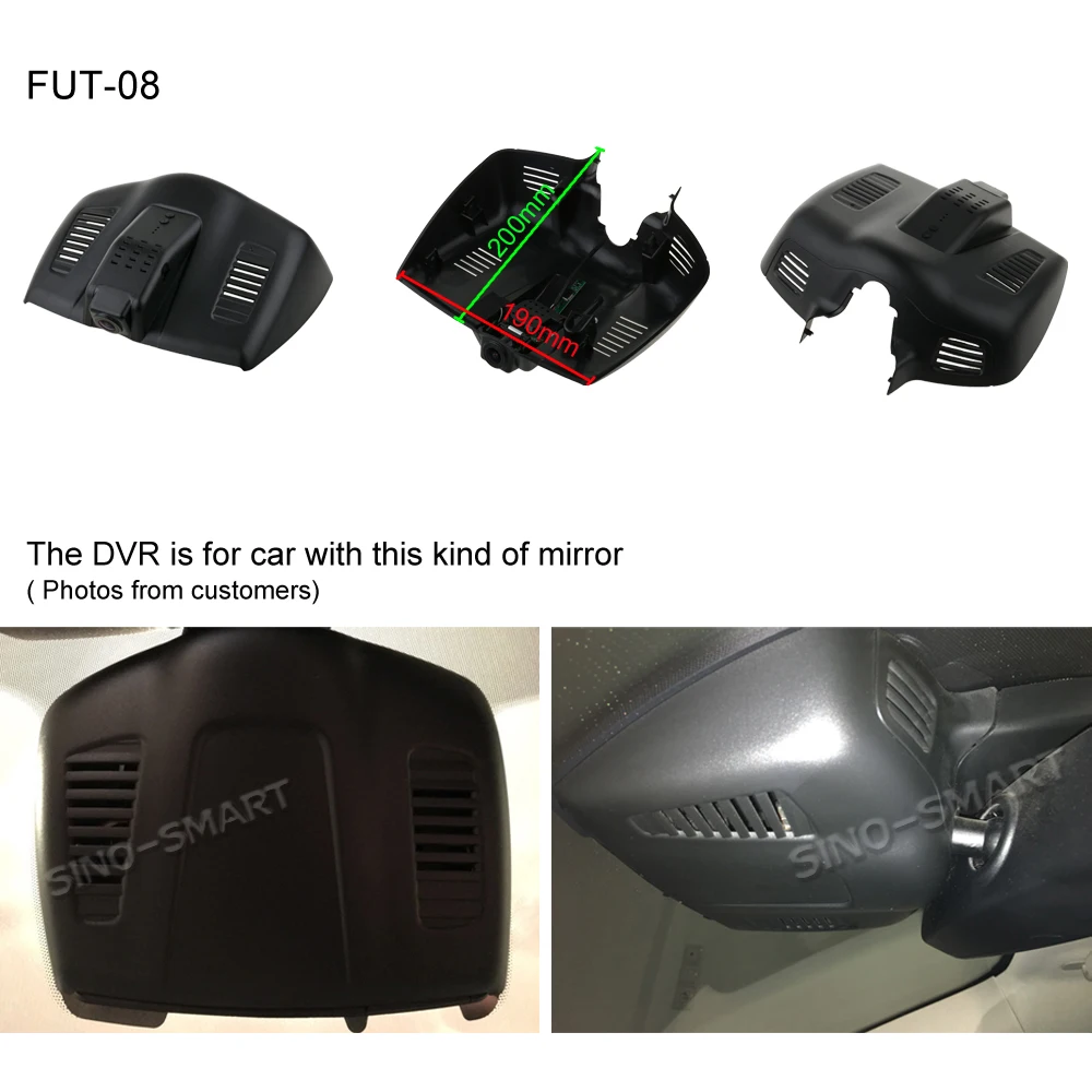 SINOSMART Novatek 96672 автомобильный WiFi DVR камера для Ford Mondeo управление через мобильный