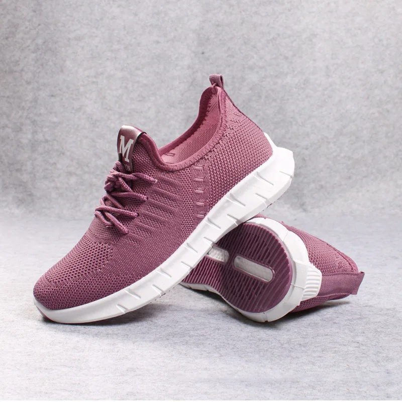 

New Sports Shoes Women 2021 Spring Autumn Summer Flying Woven Mesh Women's Shoes Soft Sole Women's Casual Shoes