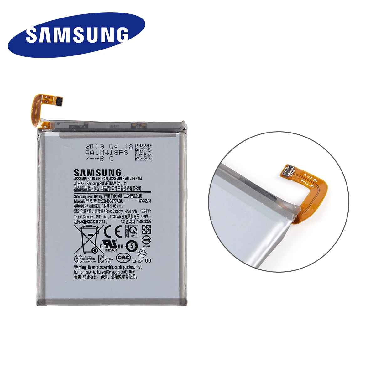 samsung orginal eb bg977abu 4500mah battery for samsung galaxy s10 5g version s10 x version sm g977 sm g977vut batteriestools free global shipping