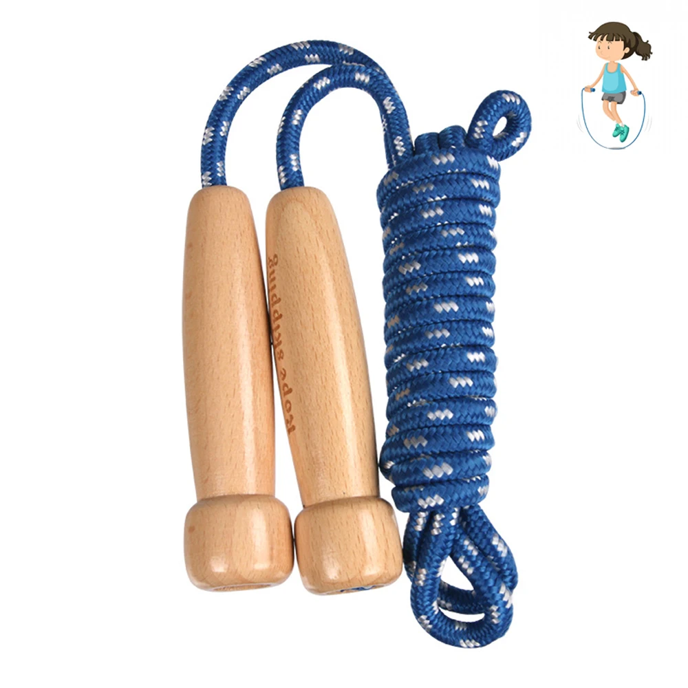 

Jump Rope Children Adjustable Wooden Handle Skipping Rope Suitable For Boys And Girls Fitness Training/Sport/Exercise At Home