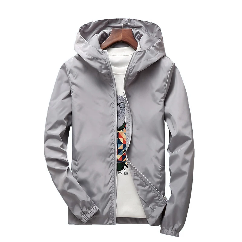 

2021 New Casual Men's Jacket Fashion Solid color Zipper Jacket Men's Outwear Windproof Print Jackets for Men Clothing Tops S-7XL