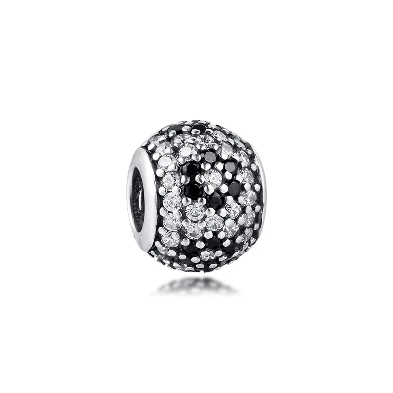

Fits CKK Bracelet 100% 925 Sterling Silver Black Pave Cherry Blossom Charm Beads for Jewelry Making Kralen Women Charms Bead