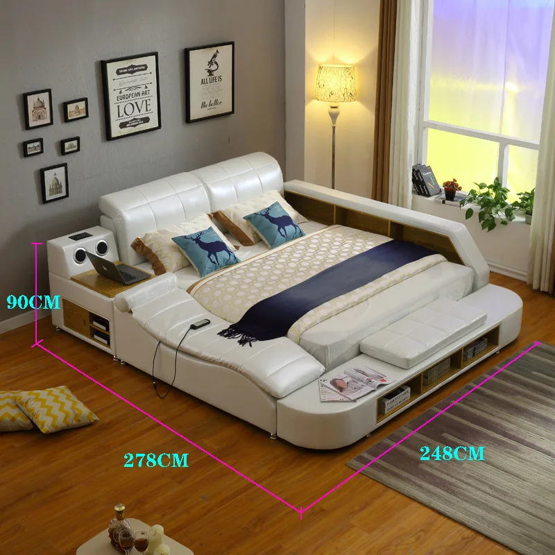 Мебель для Спальни Современная двойная мягкая многофункциональная умная