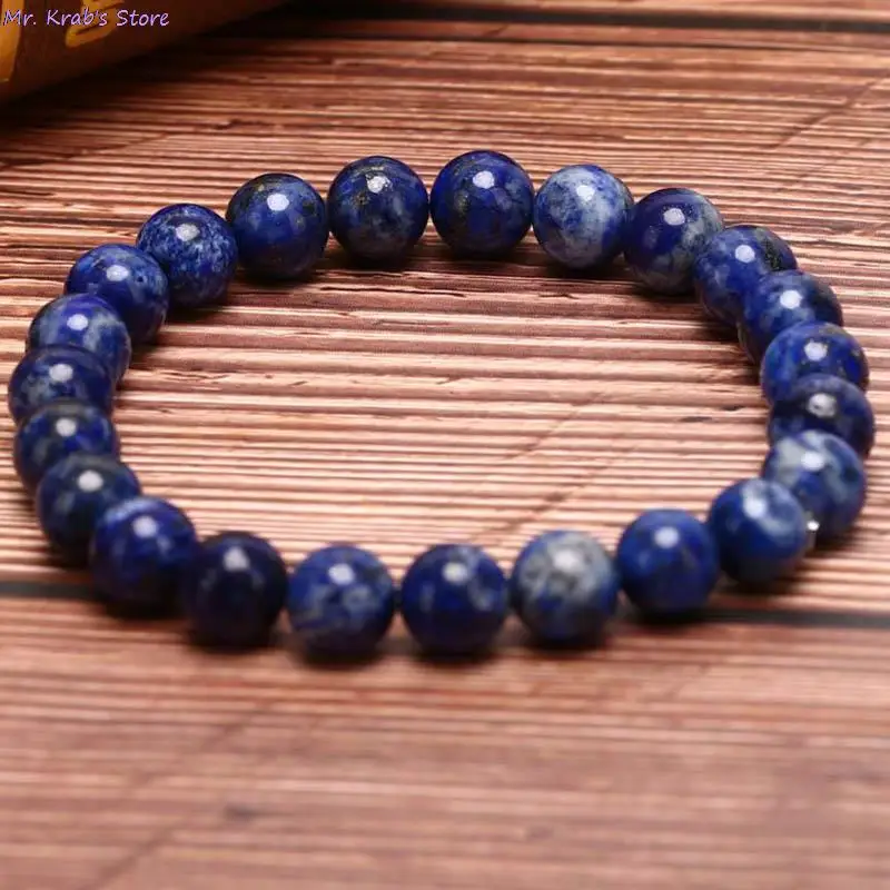 Браслеты унисекс из натурального лазурита эластичный браслет с круглыми