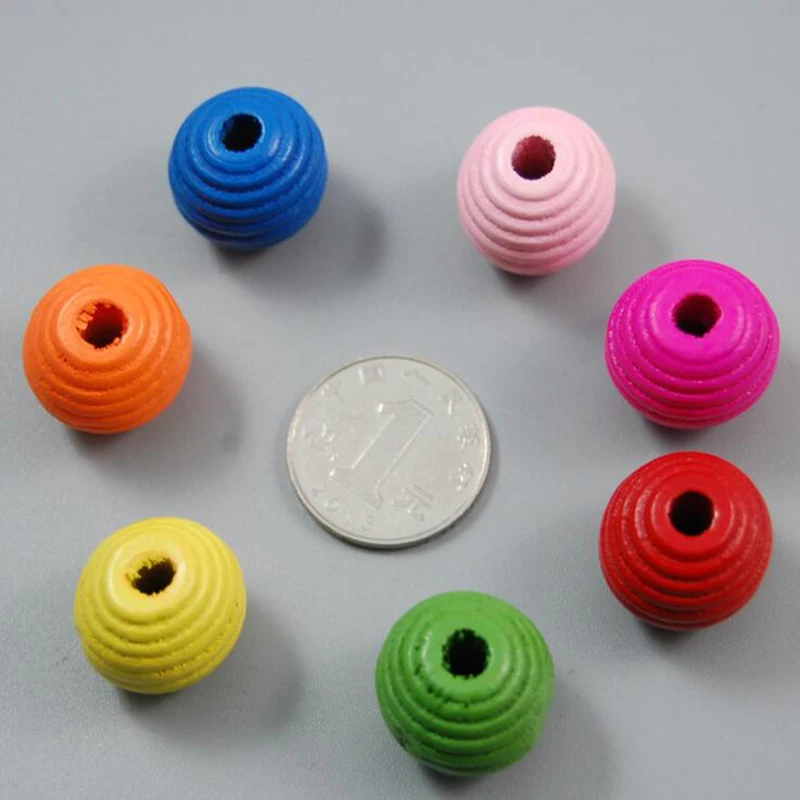

Mixed Color Natural Stripe Round Beads Wooden Ball Loose Spacer Wood Beads For DIY Necklace Jewelry Making Accessories