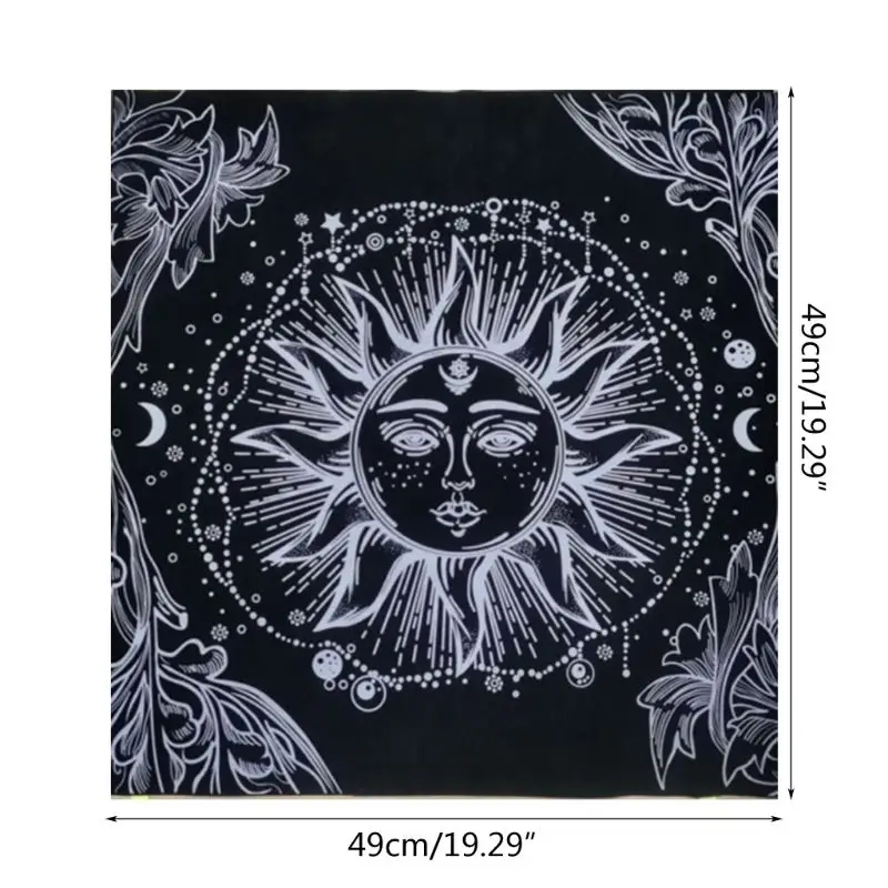 

Flannel Tarot Tablecloth Fate Guidance Board Game Rug Divination Tarot Cloth