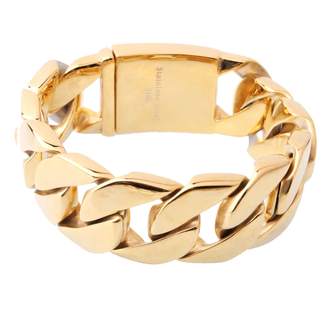 31 мм 316L нержавеющая сталь панцирного плетения кубинский Браслет Огромный