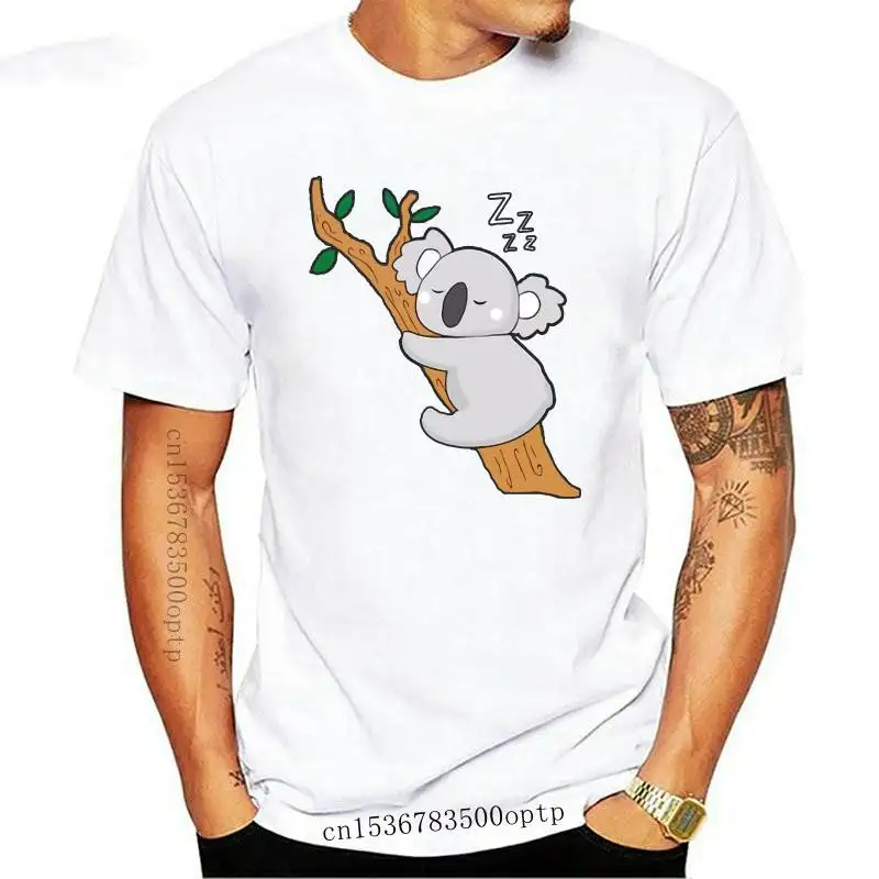 

JCGO Summer Women T Shirt Cotton Cute Sleepy Koala Print Plus Size 5XL O-Neck Short Sleeve Lady tshirts Fashion Casual Tee Tops