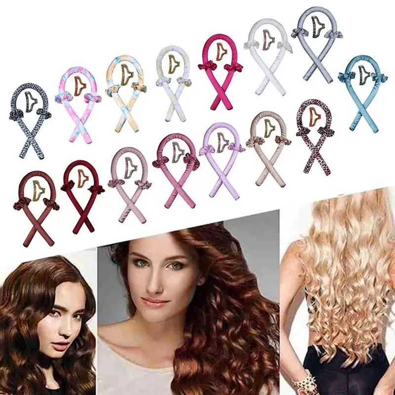 Heatless щипцы стержень повязка на голову не нагревается локоны ленты бигуди мягкий