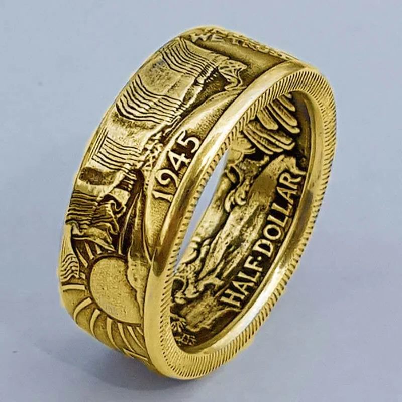 Американское классическое дизайнерское кольцо Винтажное ручной работы в виде