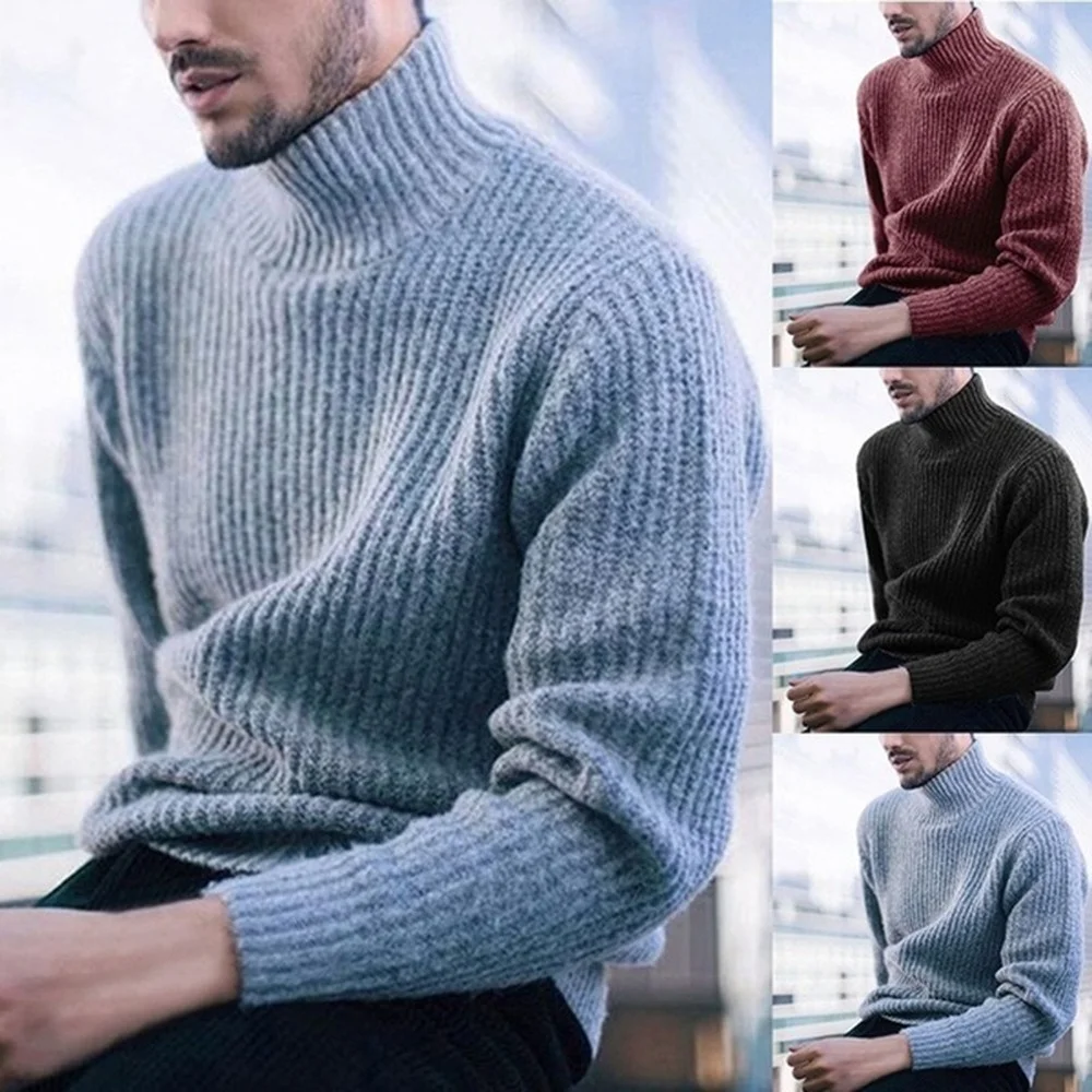 

2021 Winter New Fashion Turtleneck Sweater Men's Casual Warm Men's Winter Sweater