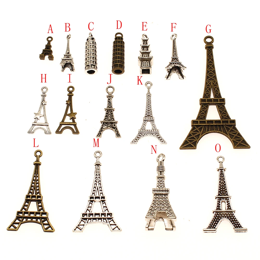 

10pcs Eiffel Tower Jewelry Finding Charm Metal Findings For Diy Jewelry