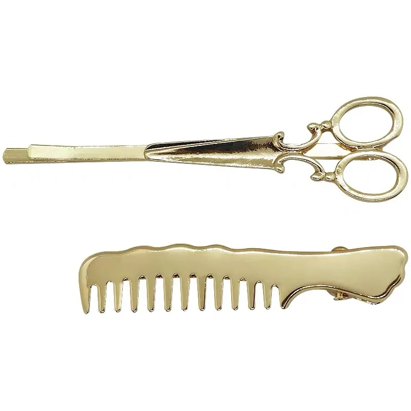 

New Ladies Popular Personality European and American Retro Ins Simple Comb Scissors Temperament Bangs Word Folder