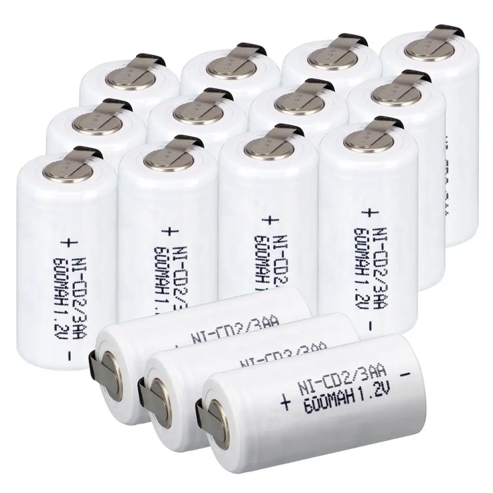 2~ 32 шт 1,2 v 600mAh ni-cd 2/3 aa Аккумуляторная батарея 1,2 v аккумуляторные батареи белые