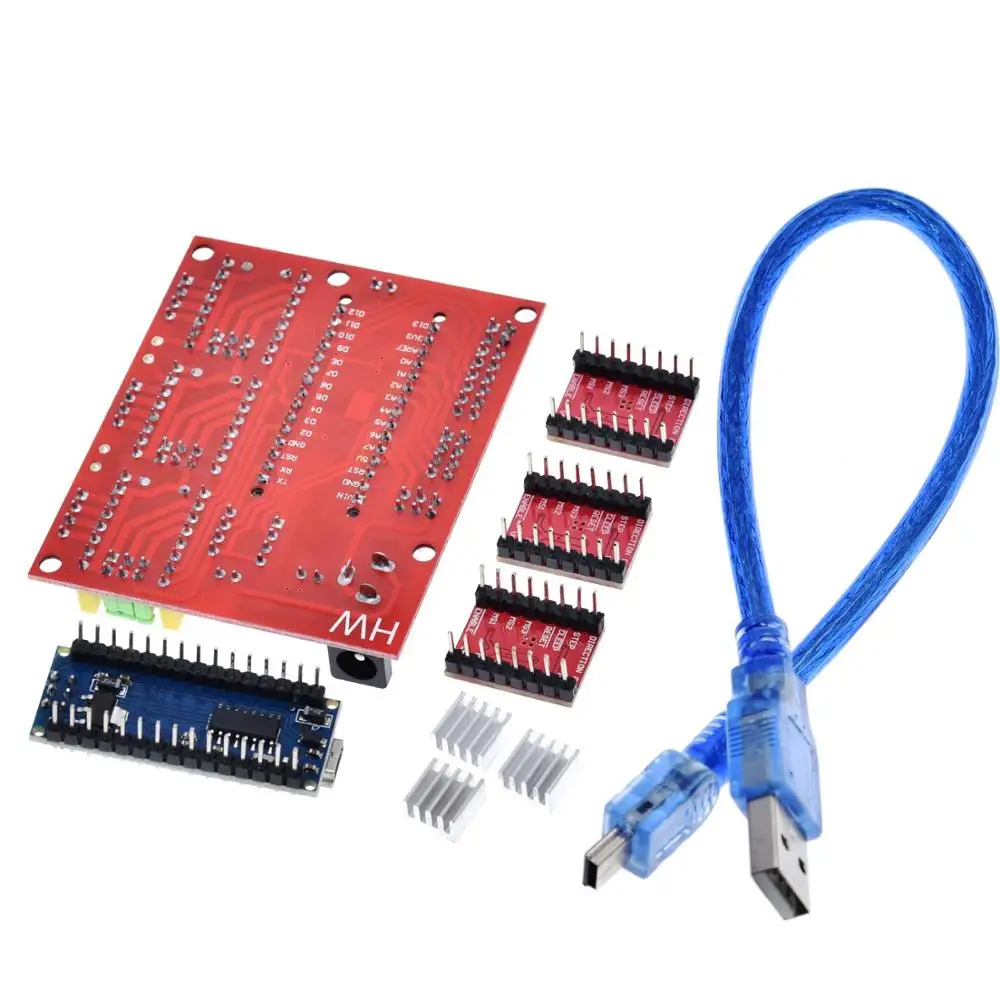 3DV4 CNC Щит V4 + Nano 3 0 шт. A4988 Reprap шаговый набор драйверов для Arduino|Аксессуары