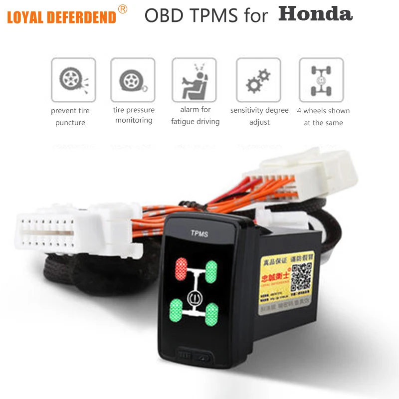 OBD TPMS контроль давления в шинах для Honda Civic Spirior Accord Fit и т. д. гибридная автомобильная система охранной сигнализации модификация автомобиля