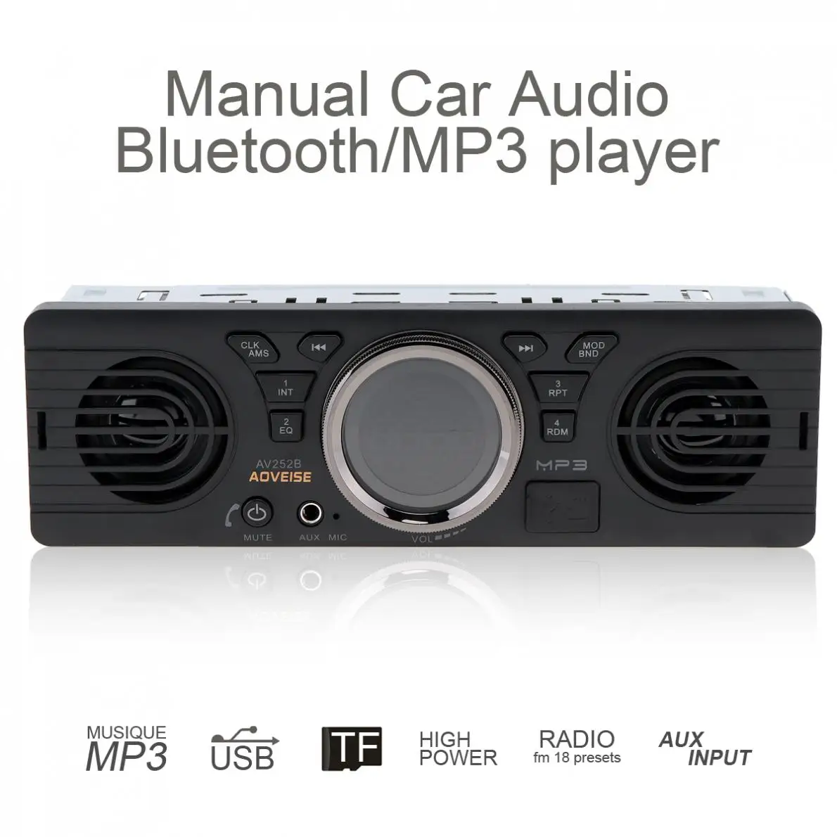 Автомобильный mp3 плеер AOVEISE AV252B 12 в два рога стерео аудио FM /MINI USB / AUX|Автомобильные