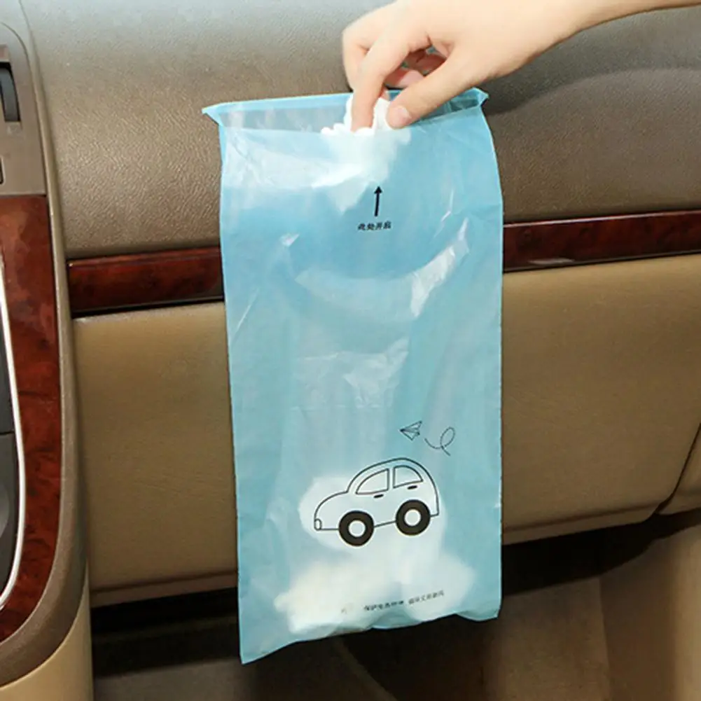 50pcs/Pack Disposable Car Garbage Bag Trash Rubbish Bag Sticking Litter Bag Portable Auto Seat Back Hanging Trash Bag Car Home images - 6