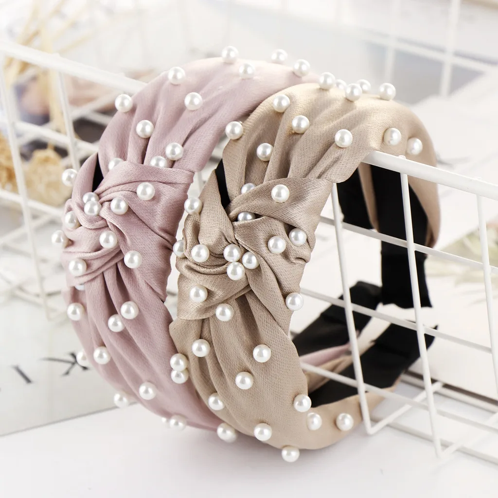 2019 женские модные летние милые с бантом отделкой бисером лента для волос женщин