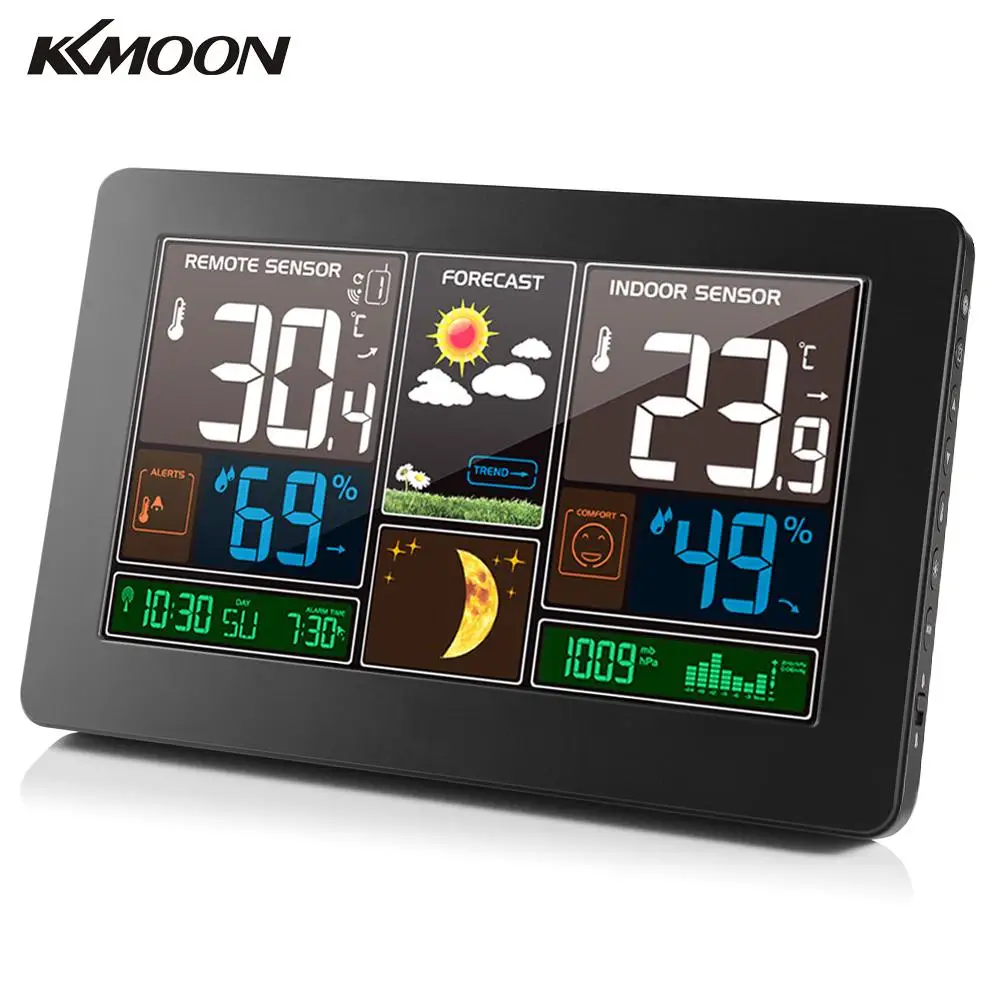 

KKMOON 3-in-1 Indoor Outdoor Wireless Weather Station Thermometer Hygrometer Barometer Temperature Monitor Air Pressure Gauge
