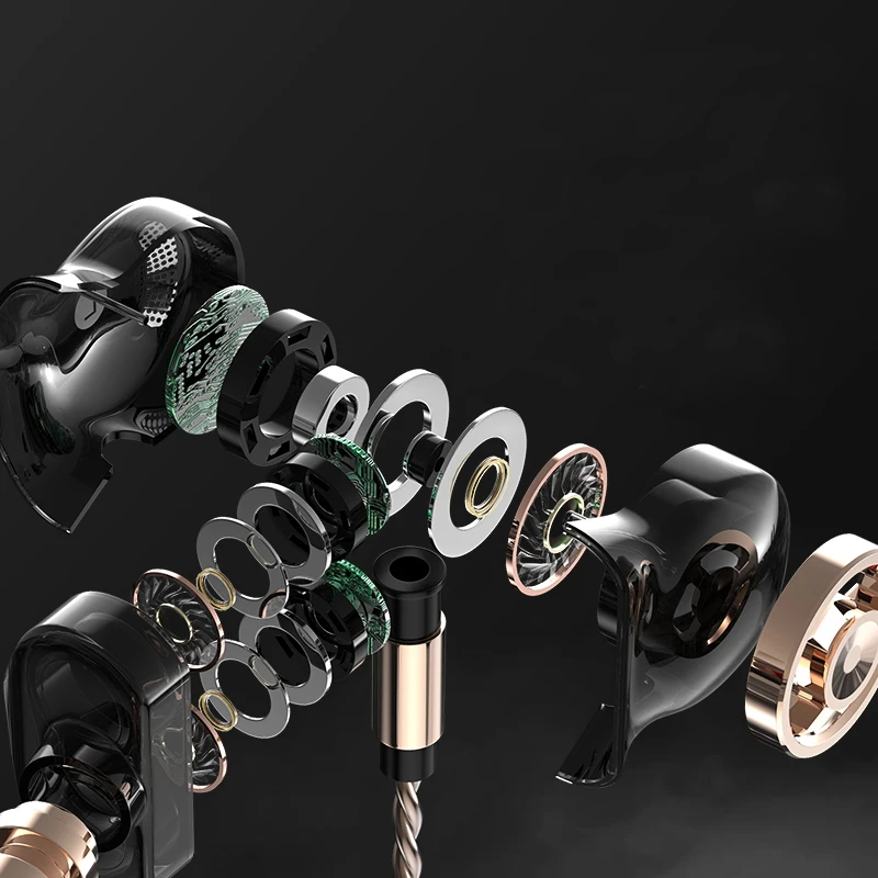 JABS наушники с тройным драйвером басовые для музыки стерео проводные микрофоном 3