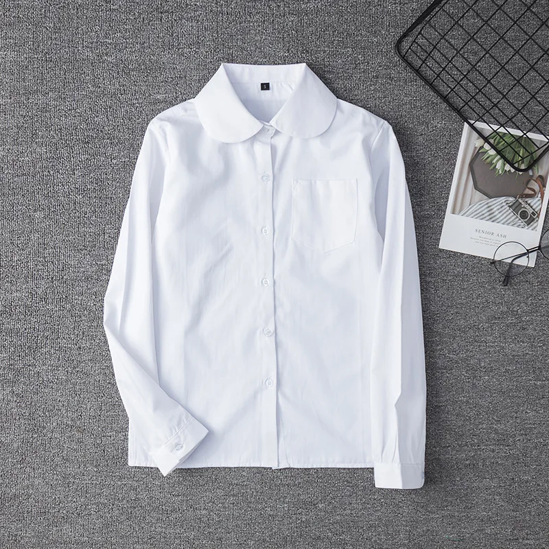 

Oversized School Uniforms Long Sleeve White Shirt Women Japanese Student Girls Uniform Top Large-Size XS-5XL JK Uniforms Top