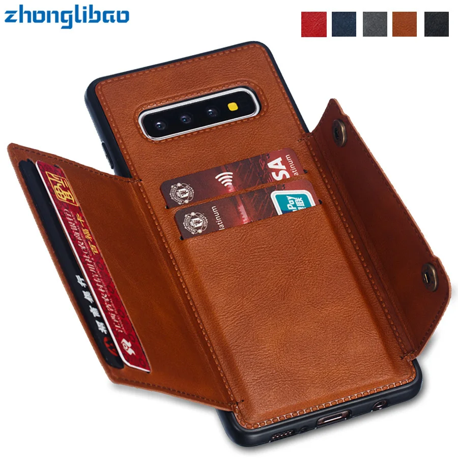 С отделением для карт кошелек чехол Samsung S10 S9 S8 Примечание 20 10 S20 ультра плюс A6 A7 2018