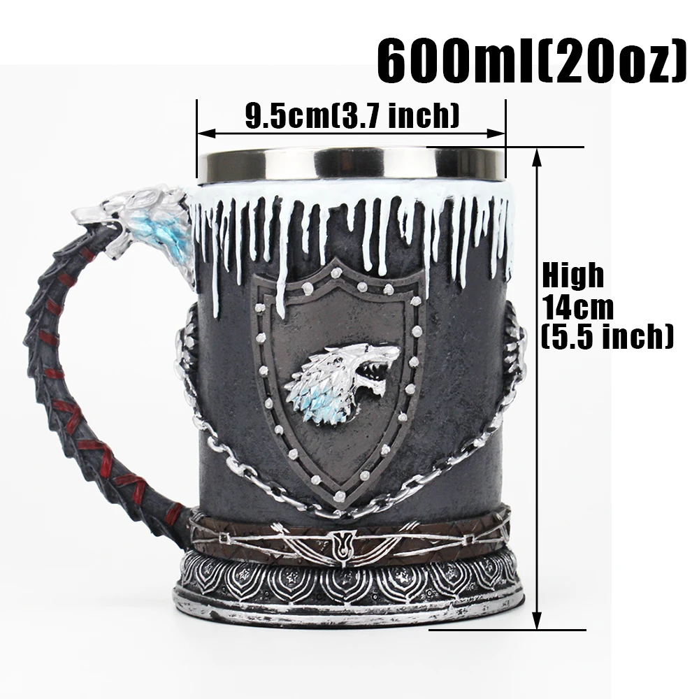 Игра престолов кружка Nemesis Now House Stark Tankard пиво кофе питейная посуда кружки 500-600 мл лучший подарок веера
