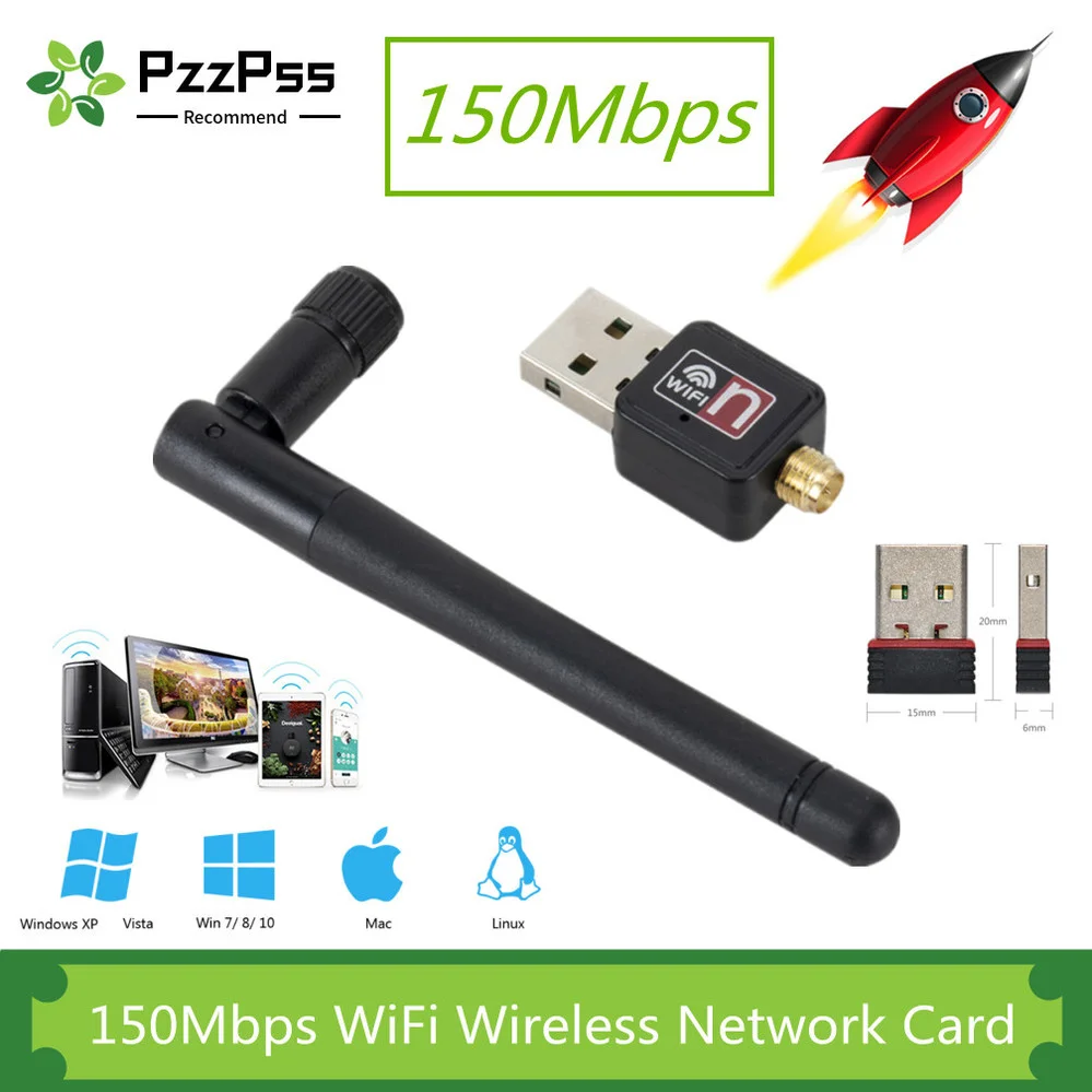 PzzPss Wi-Fi беспроводная сетевая карта USB 3. 0 2 M 150 b/g/n адаптер локальной сети со