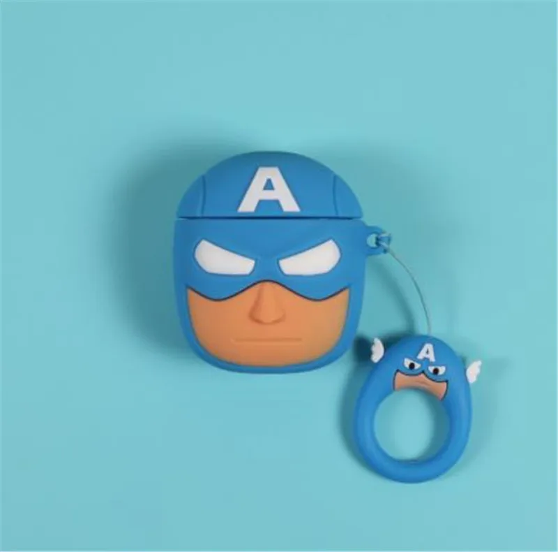 Мультяшный милый чехол для наушников Superheros с Bluetooth, защитный чехол, аксессуары для Airpods, чехол s, зарядная коробка с крючками