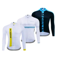 moxilyn mens long sleeve cycling jersey quick dry bicycle shirts full zipper mountain bike jersey mtb clothing wear winter warm