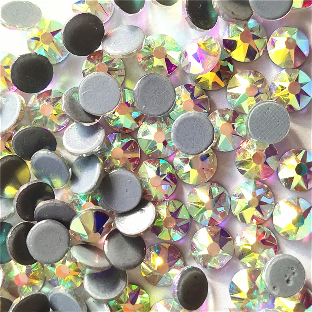 Новинка (8 больших + 8 маленьких) 16 граней АААА кристалл АВ стразы горячей фиксации