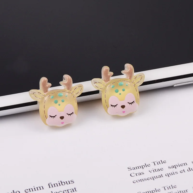 Милый критальный Сияющий олень из смолы для пушистого слайма Подвески DIY