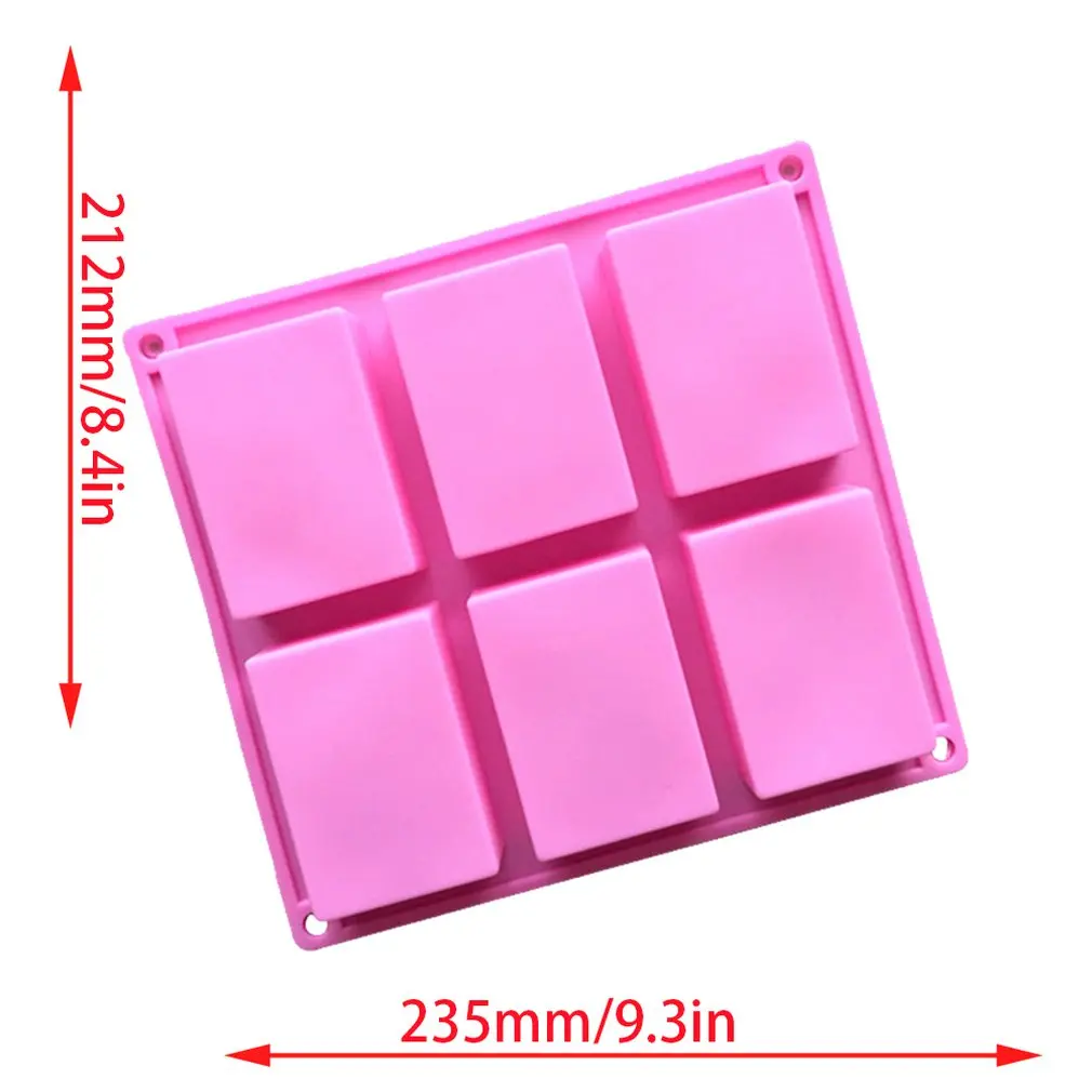 

6 Holes Handmade Soap Silicone Mould Chocolate Cake Mould Hand Making Pudding Jelly Ice Mold DIY Baking Tools Kitchen