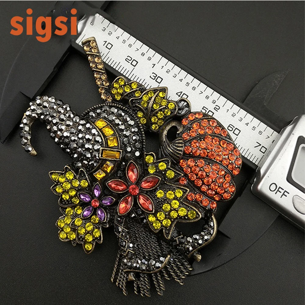 100 шт./индивидуальное серебряное покрытие Стразы для Хэллоуина черная шляпа и