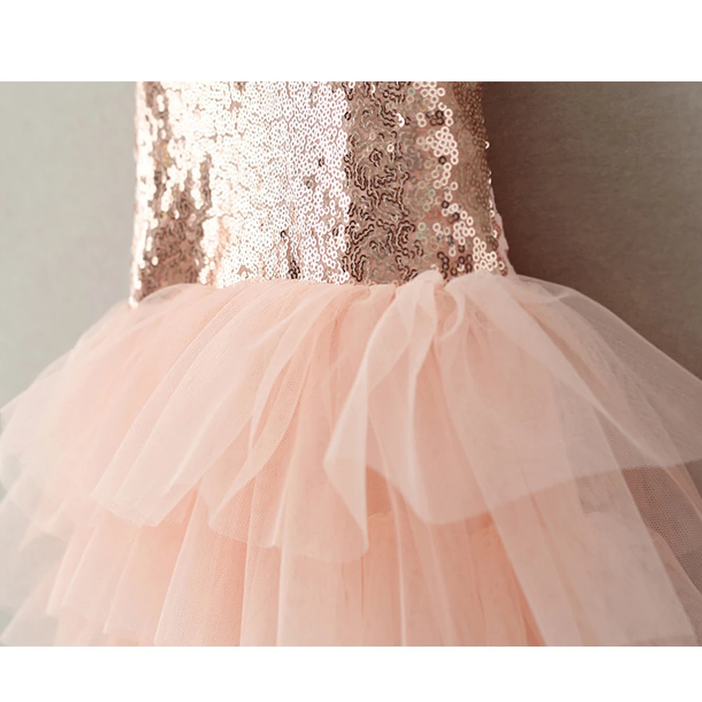 Детское платье принцессы с блестками без рукавов | Детская одежда и обувь